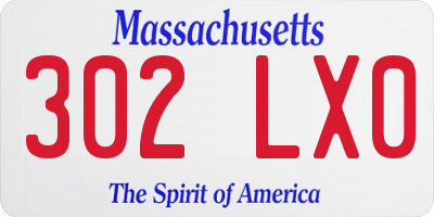 MA license plate 302LX0