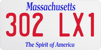 MA license plate 302LX1