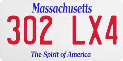 MA license plate 302LX4
