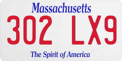 MA license plate 302LX9
