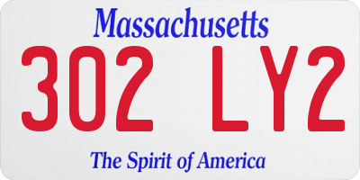 MA license plate 302LY2