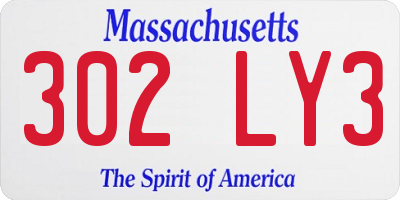 MA license plate 302LY3