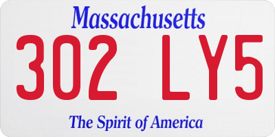 MA license plate 302LY5