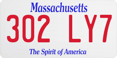 MA license plate 302LY7