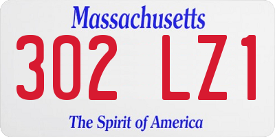 MA license plate 302LZ1