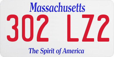 MA license plate 302LZ2