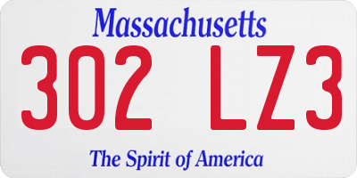 MA license plate 302LZ3