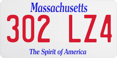 MA license plate 302LZ4