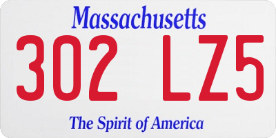 MA license plate 302LZ5