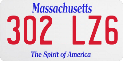 MA license plate 302LZ6