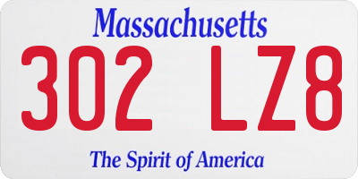 MA license plate 302LZ8