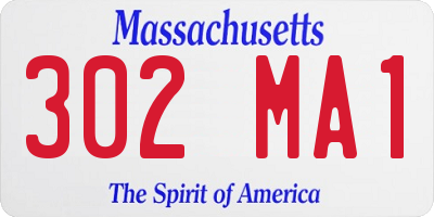 MA license plate 302MA1
