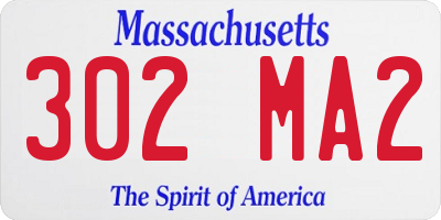 MA license plate 302MA2