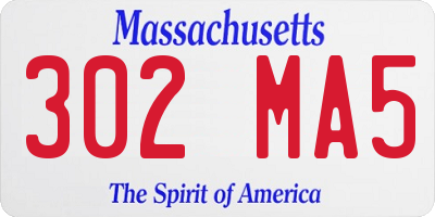 MA license plate 302MA5