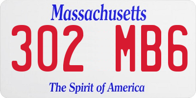 MA license plate 302MB6
