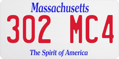 MA license plate 302MC4
