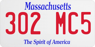 MA license plate 302MC5