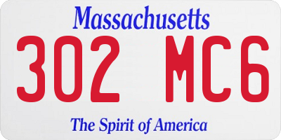 MA license plate 302MC6