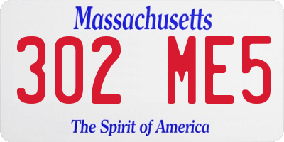 MA license plate 302ME5