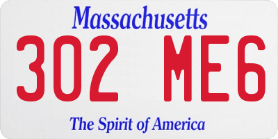MA license plate 302ME6
