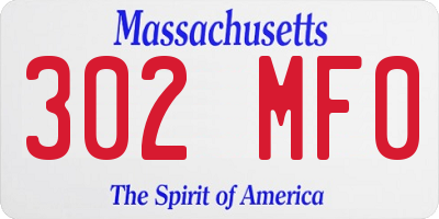 MA license plate 302MF0