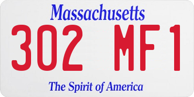 MA license plate 302MF1