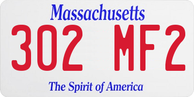 MA license plate 302MF2