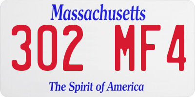 MA license plate 302MF4
