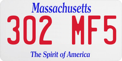 MA license plate 302MF5