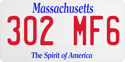 MA license plate 302MF6