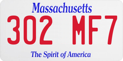 MA license plate 302MF7