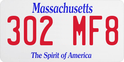 MA license plate 302MF8