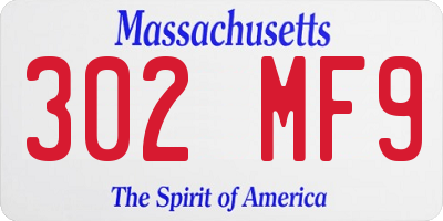 MA license plate 302MF9