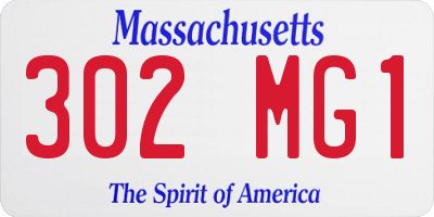 MA license plate 302MG1