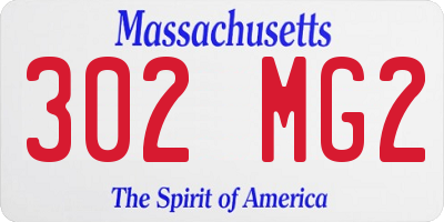 MA license plate 302MG2