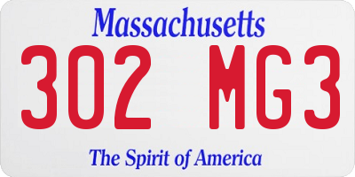 MA license plate 302MG3
