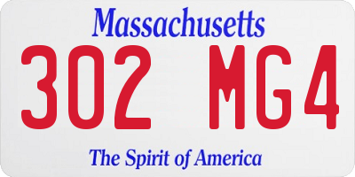 MA license plate 302MG4