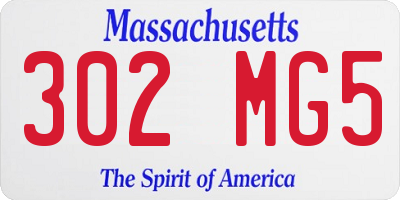 MA license plate 302MG5