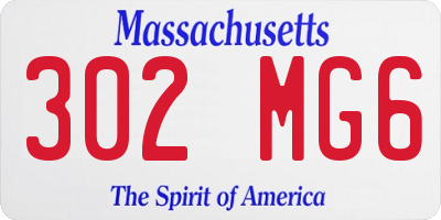 MA license plate 302MG6