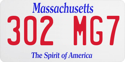MA license plate 302MG7