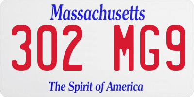 MA license plate 302MG9