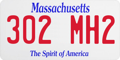 MA license plate 302MH2