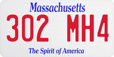 MA license plate 302MH4