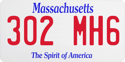 MA license plate 302MH6