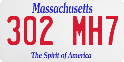 MA license plate 302MH7