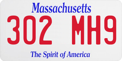 MA license plate 302MH9