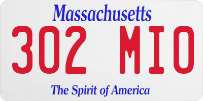 MA license plate 302MI0