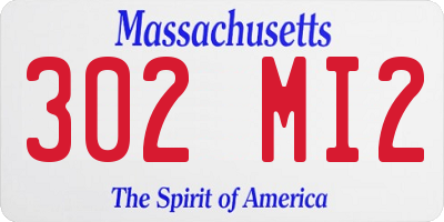 MA license plate 302MI2