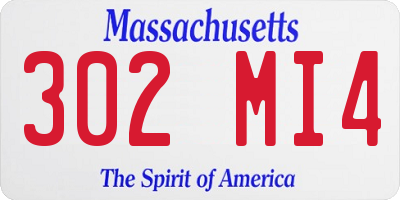 MA license plate 302MI4