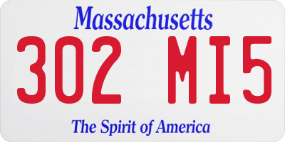 MA license plate 302MI5